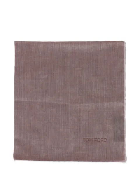 TOM FORD logo-embroidered contrast-trim pocket square