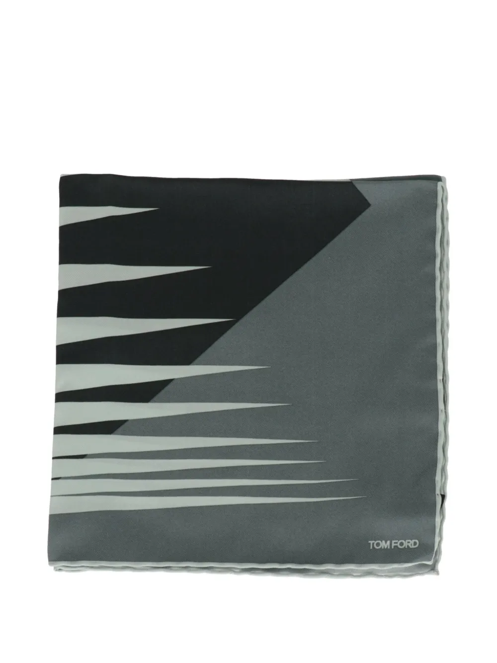 TOM FORD geometric-print logo pocket square - Verde