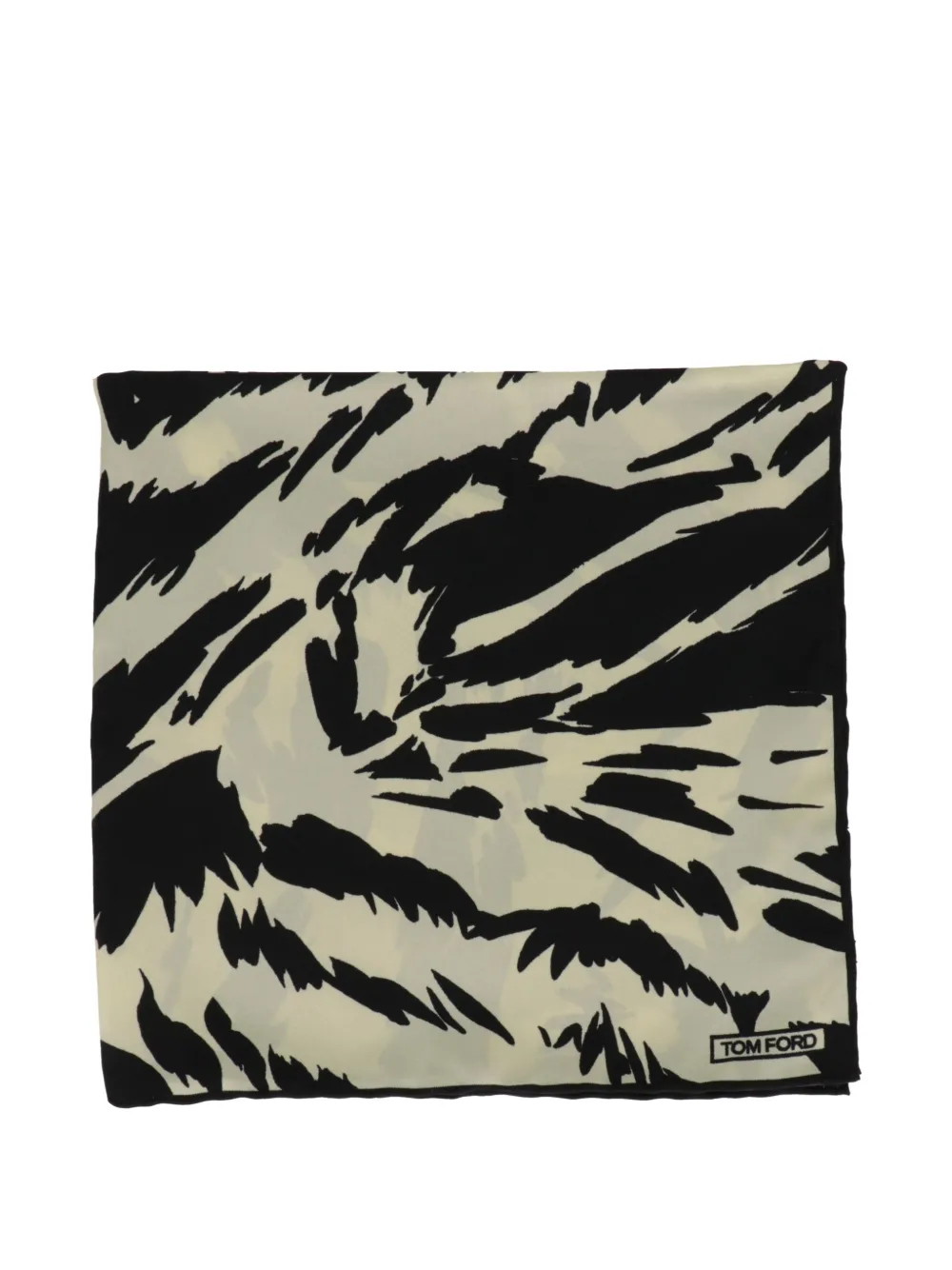 TOM FORD abstract-print pocket square - Schwarz