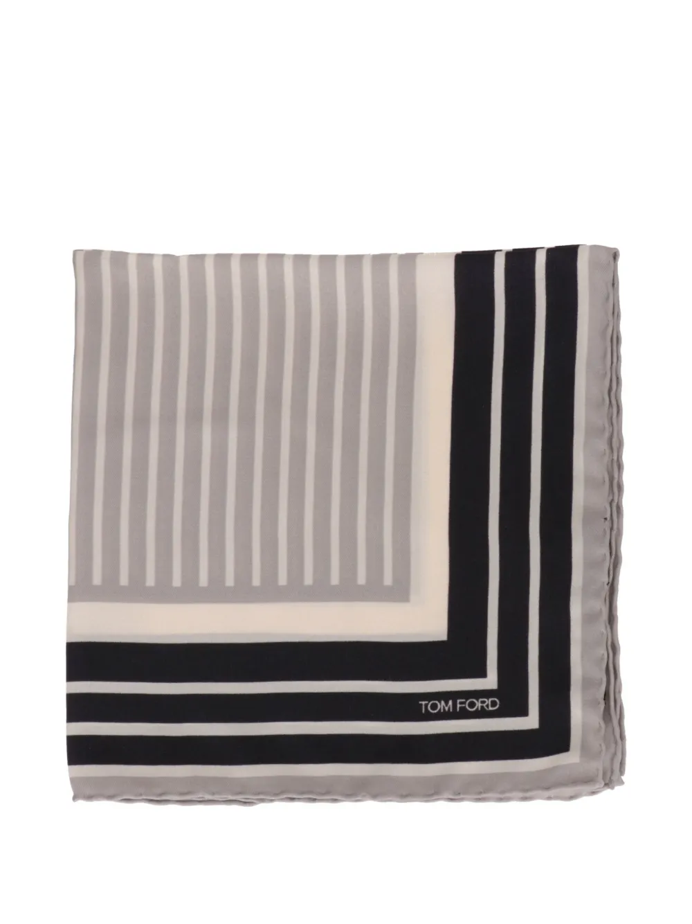 TOM FORD striped pocket square - Grigio