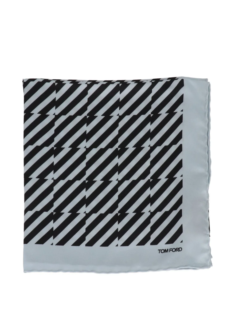 TOM FORD geometric-print pocket square - Blu