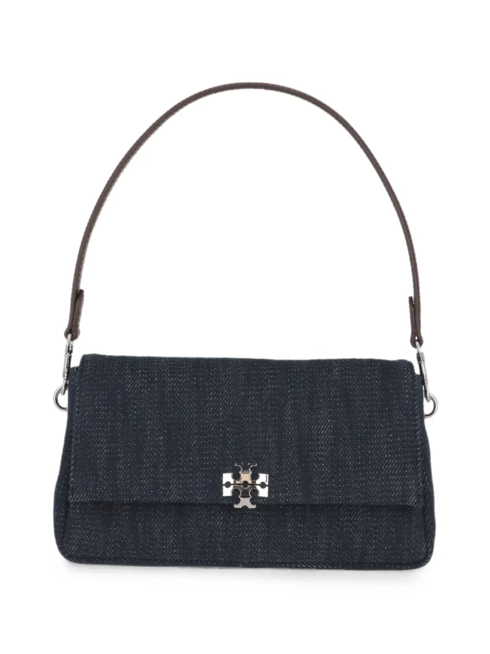 Tory Burch small Charlie logo-plaque shoulder bag - Blau