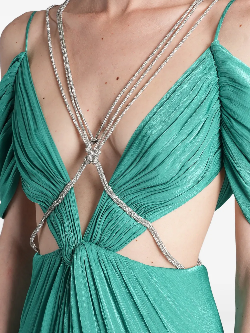 Costarellos Calina maxi-jurk met uitgesneden details Groen