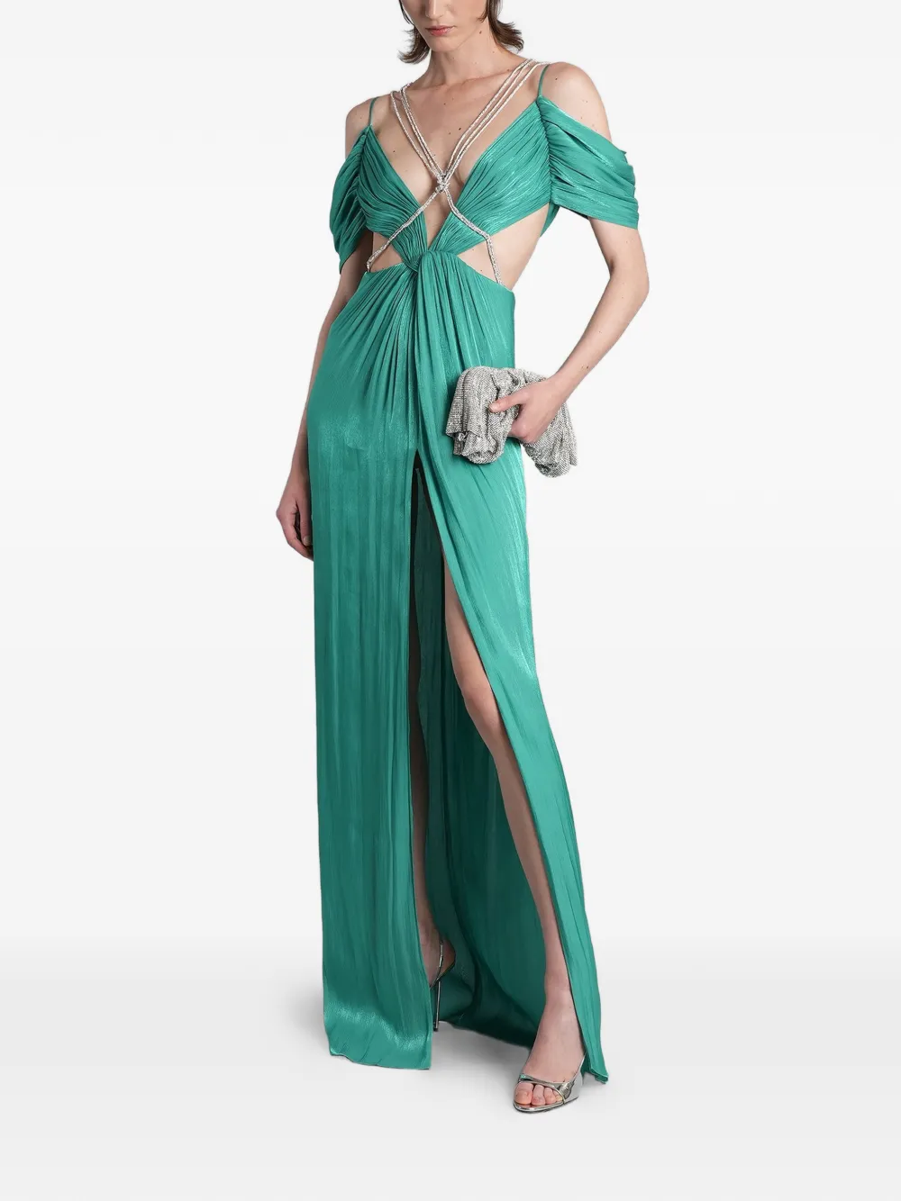 Costarellos Calina maxi-jurk met uitgesneden details Groen