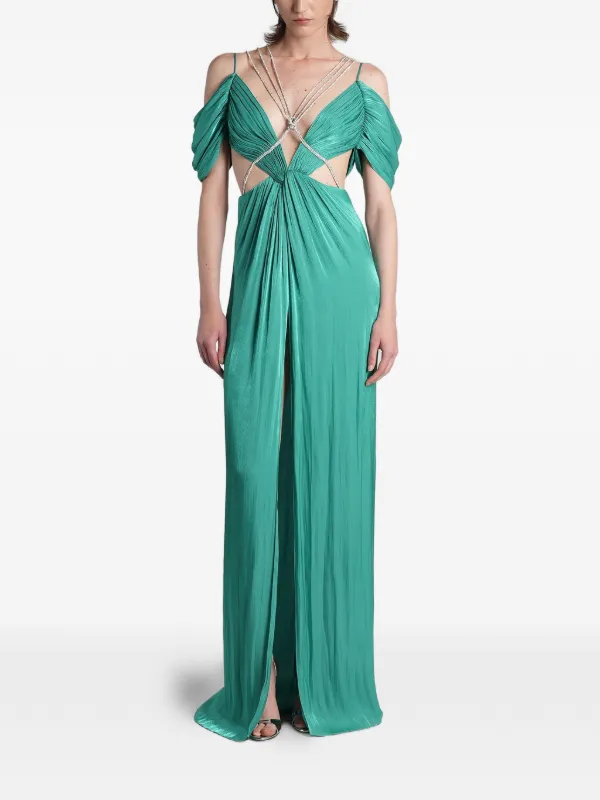 costarellos maxi dress Costarellos Calina cut-out Maxi Dress | Green