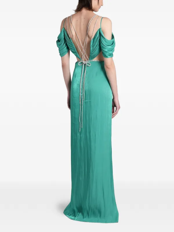 costarellos green dress Costarellos Calina cut-out Maxi Dress | Green