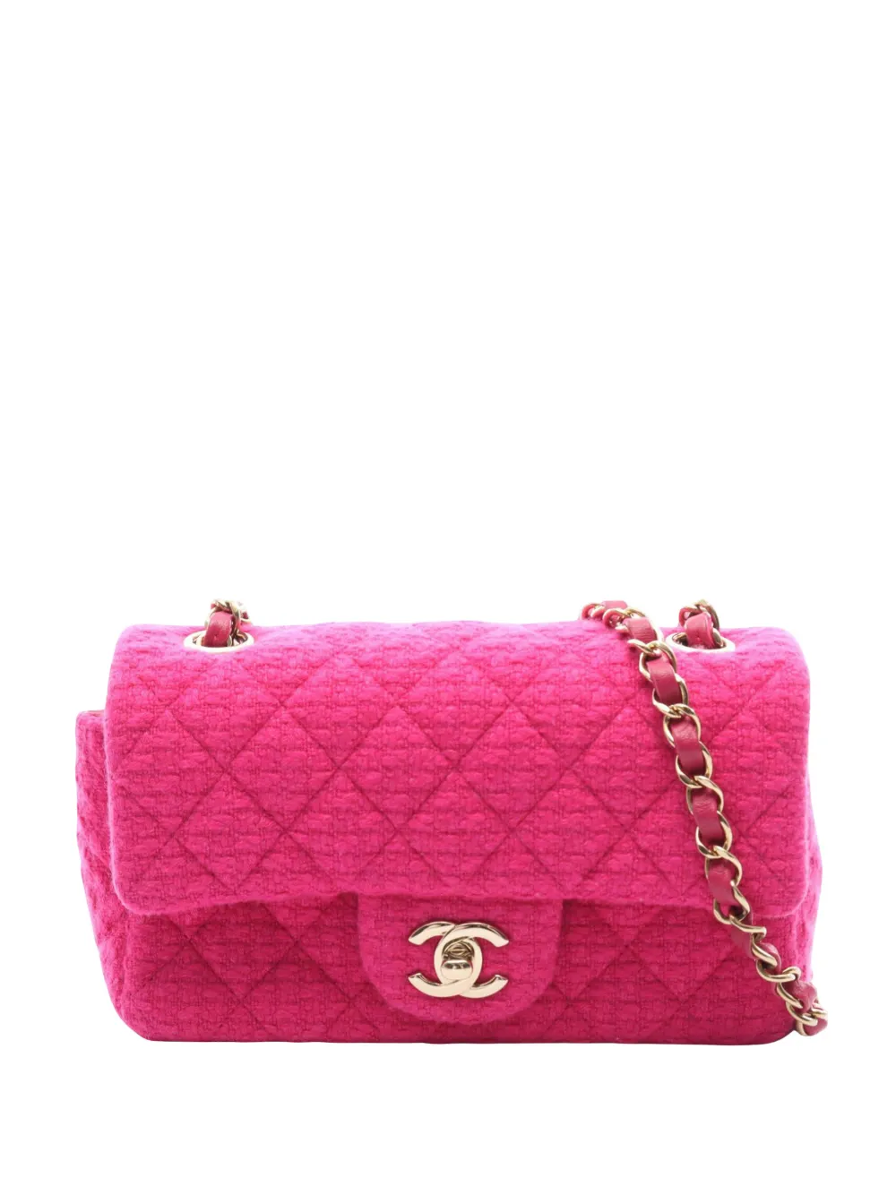 CHANEL Pre-Owned 2021-2026 Mini Rectangular Tweed Flap crossbody bag - Pink