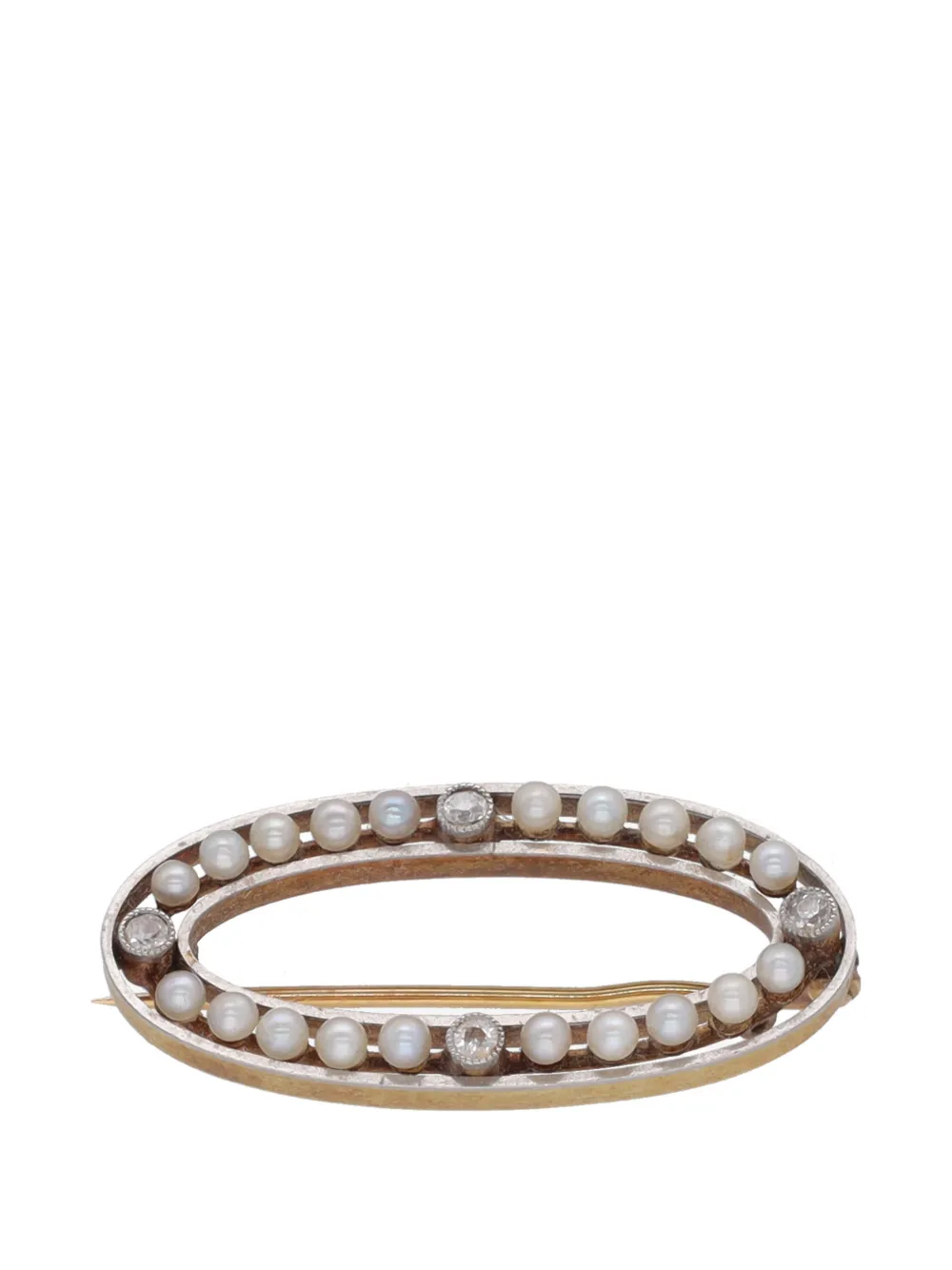Vintage oval-shaped brooch - Argento