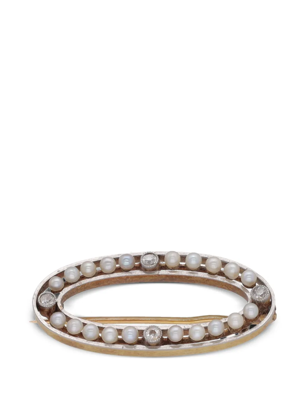 Vintage oval-shaped brooch - Argento