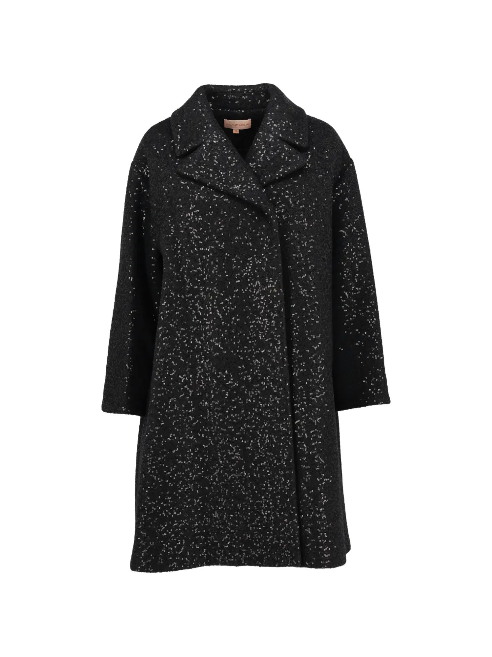 Machka sequin-embellished single-breasted coat - Black