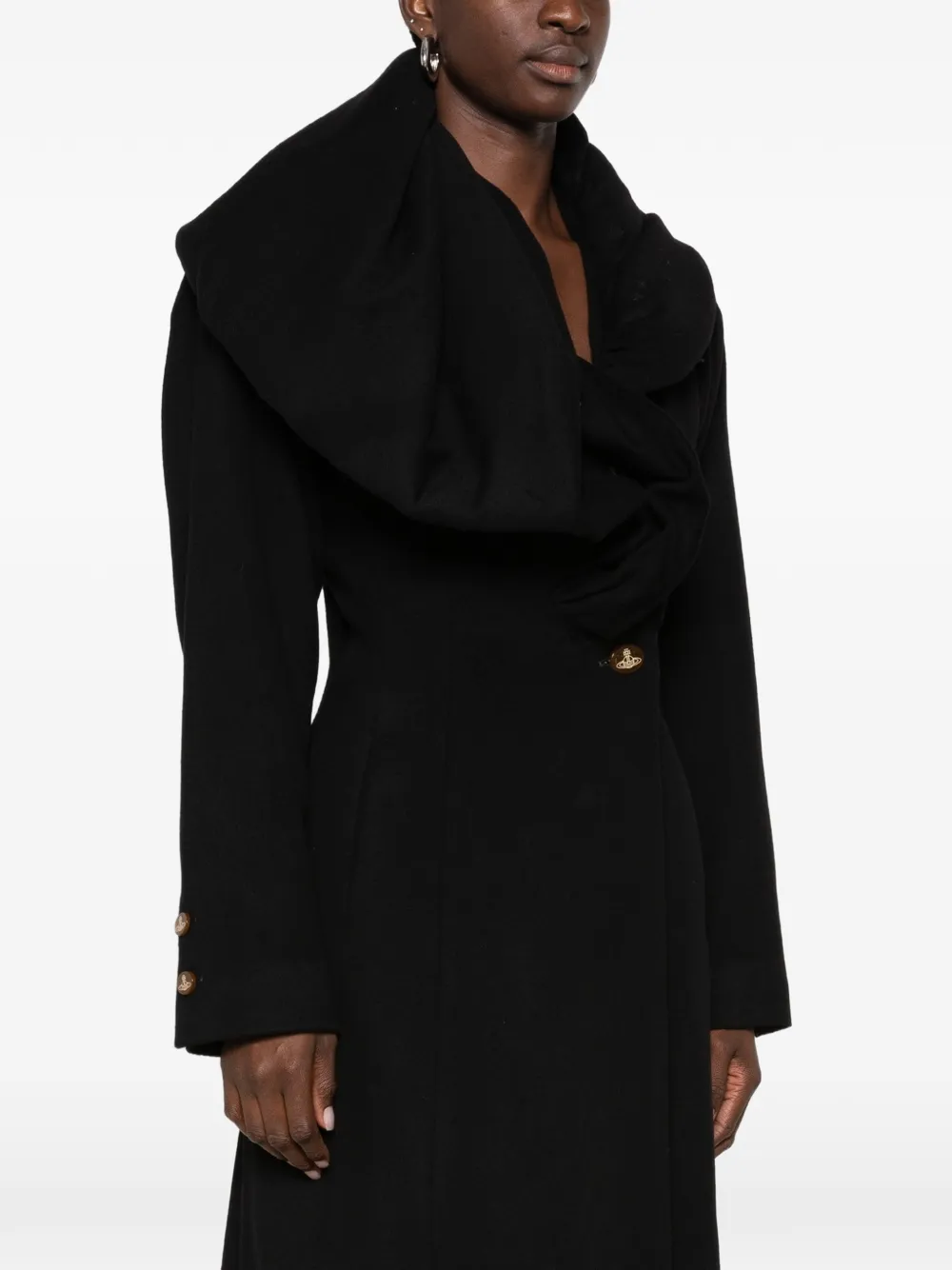 Vivienne Westwood Marilyn draped-collar coat Zwart