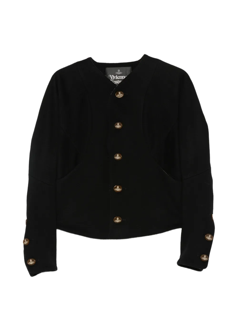 Vivienne Westwood Pourpoint button-fastening fitted jacket - women - Virgin Wool/Cashmere/Cotton/Cupro/Cotton/Cupro/Cotton/Cotton/Polyester/Recyc...
