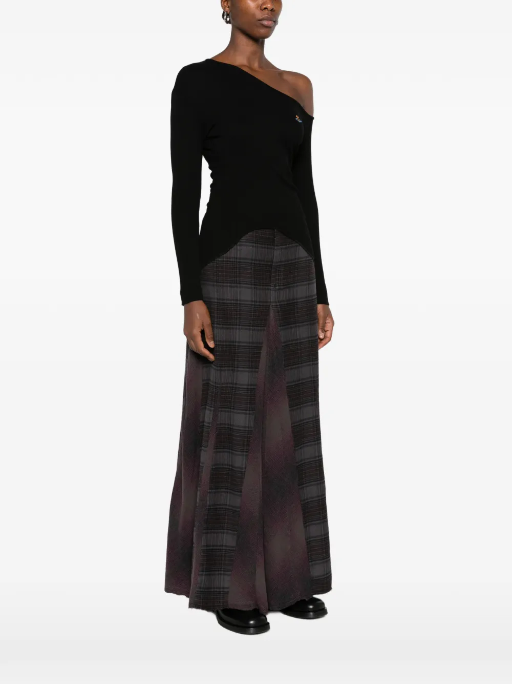 Vivienne Westwood Orgy asymmetrische top met geborduurde Orb Zwart
