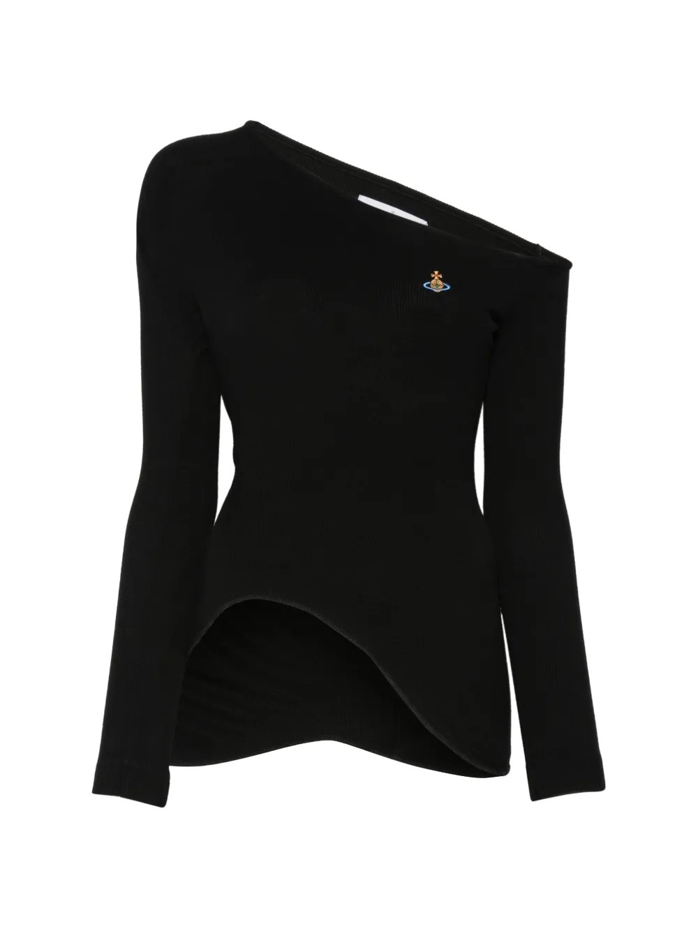 Vivienne Westwood Orgy asymmetrische top met geborduurde Orb Zwart