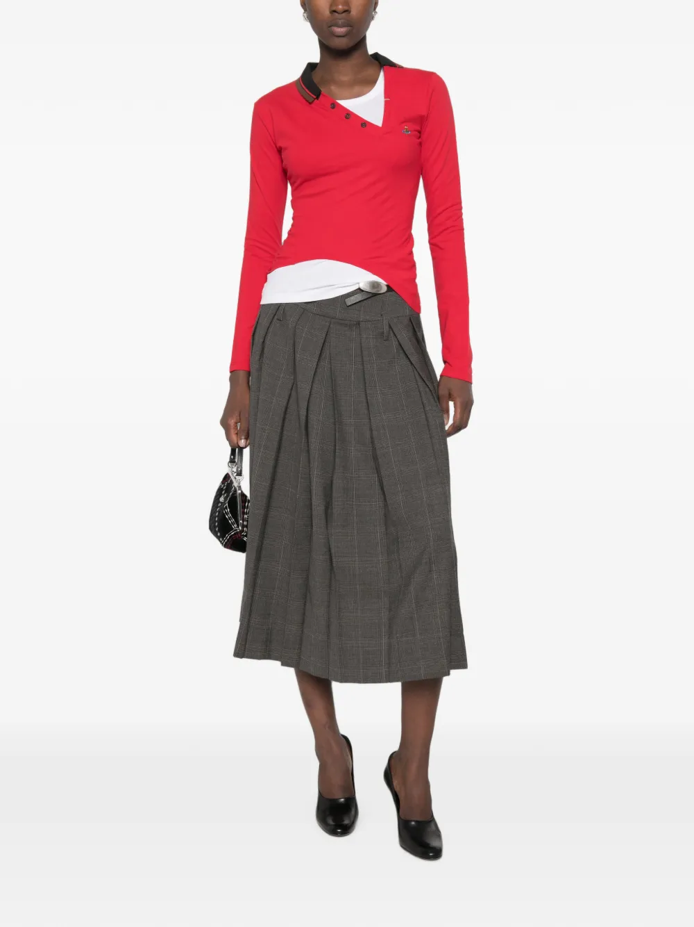 Vivienne Westwood Glory poloshirt met asymmetrische kraag Rood