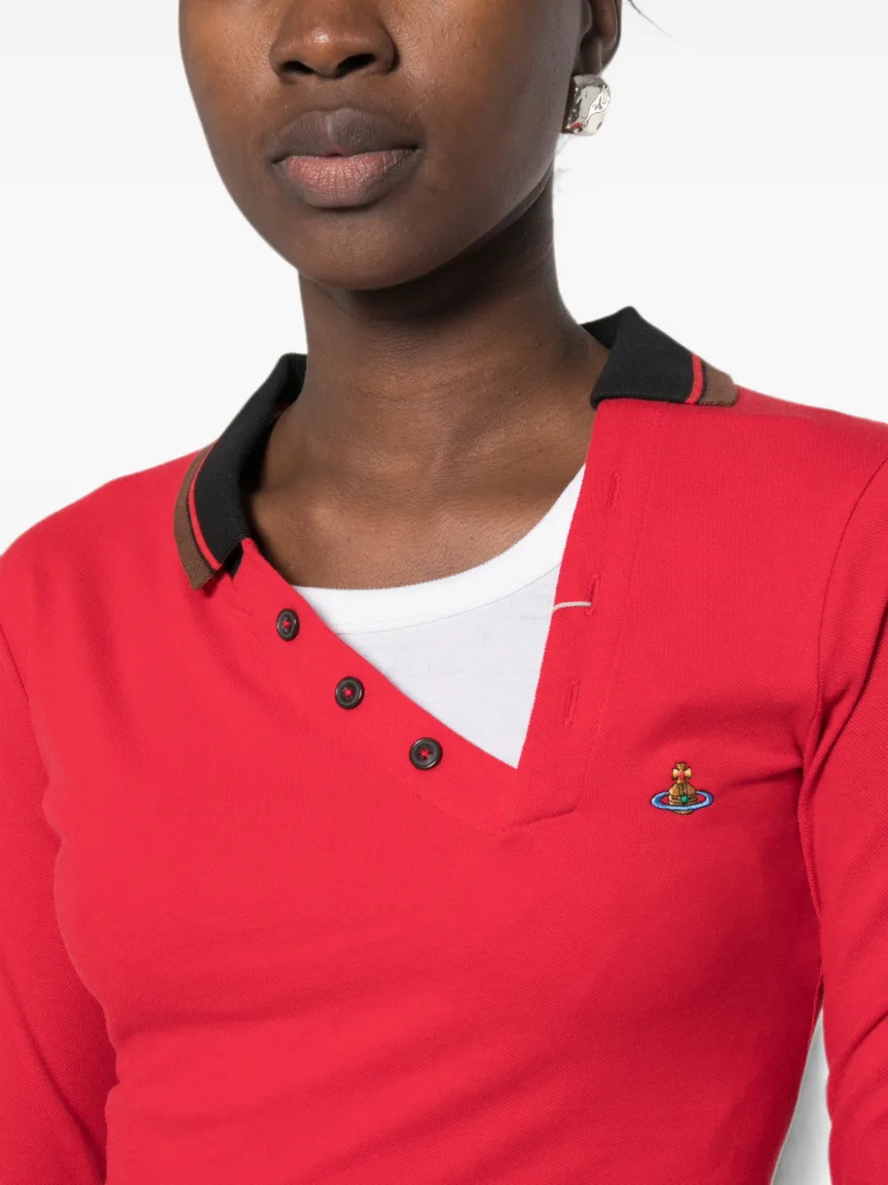 Vivienne Westwood Glory poloshirt met asymmetrische kraag Rood
