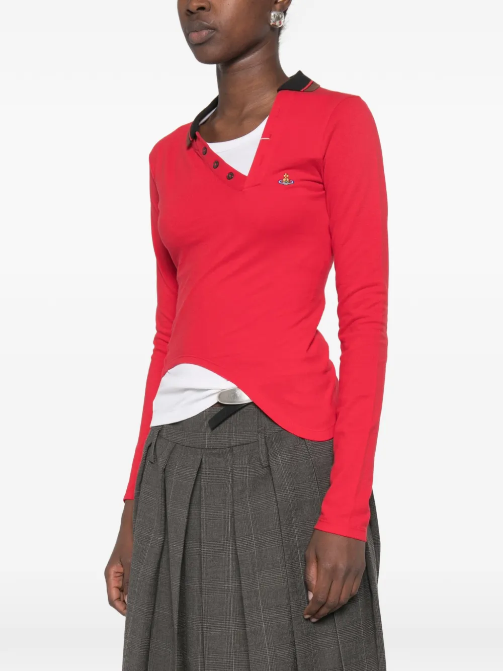 Vivienne Westwood Glory poloshirt met asymmetrische kraag Rood
