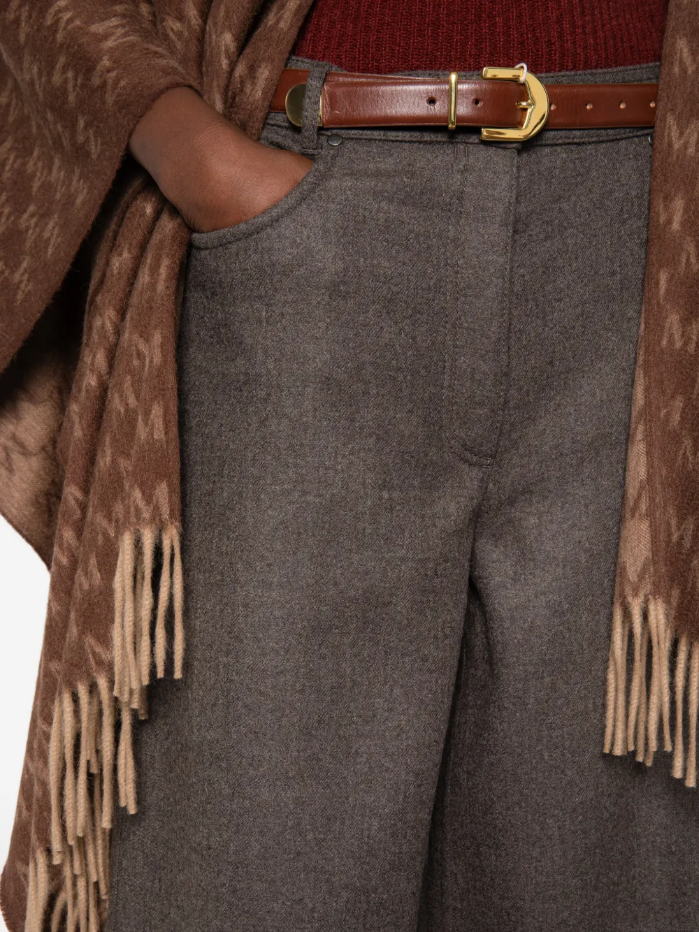 Max Mara Mxsgennaio wide-leg wool trousers Grijs