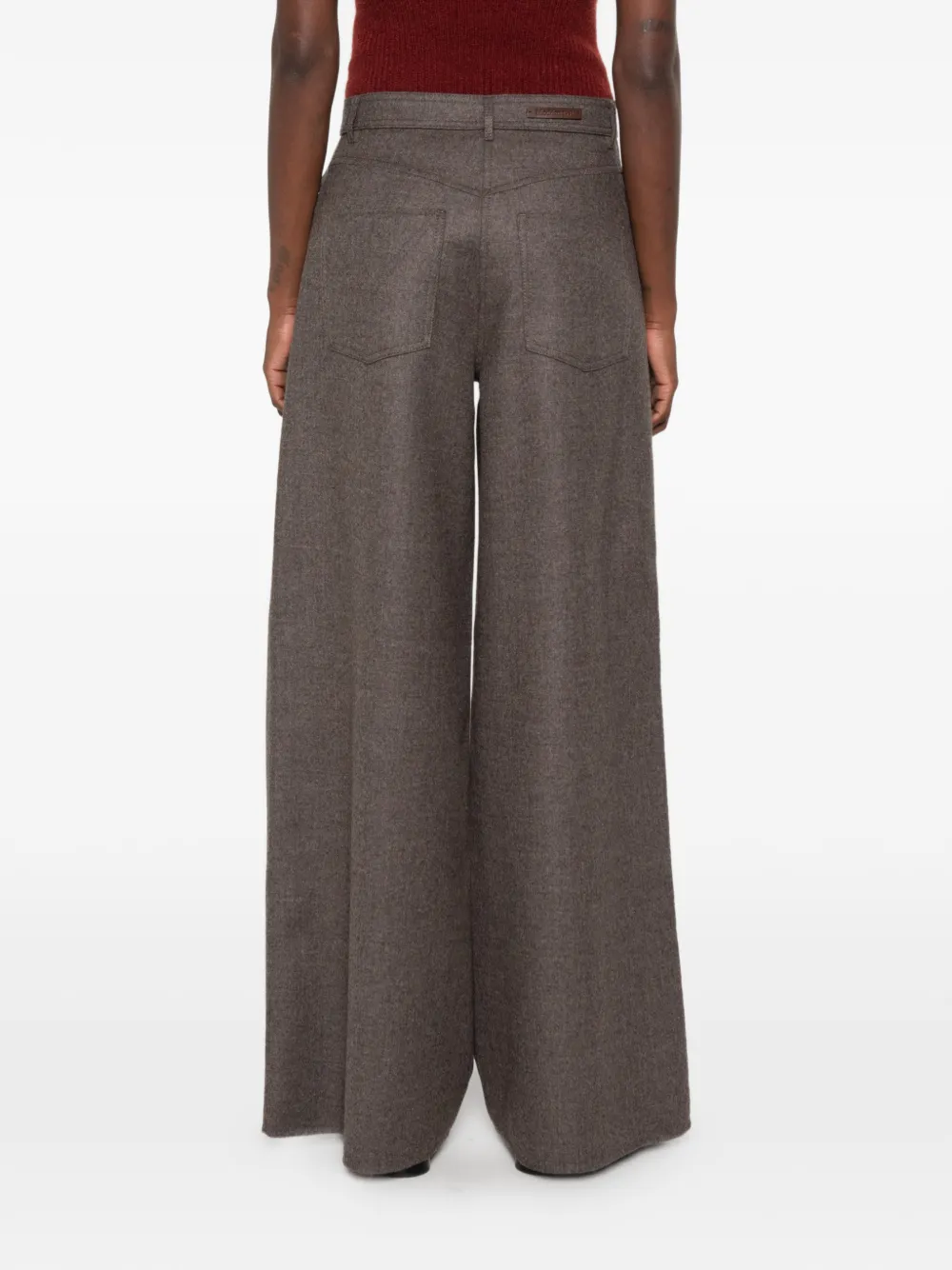Max Mara Mxsgennaio wide-leg wool trousers Grijs