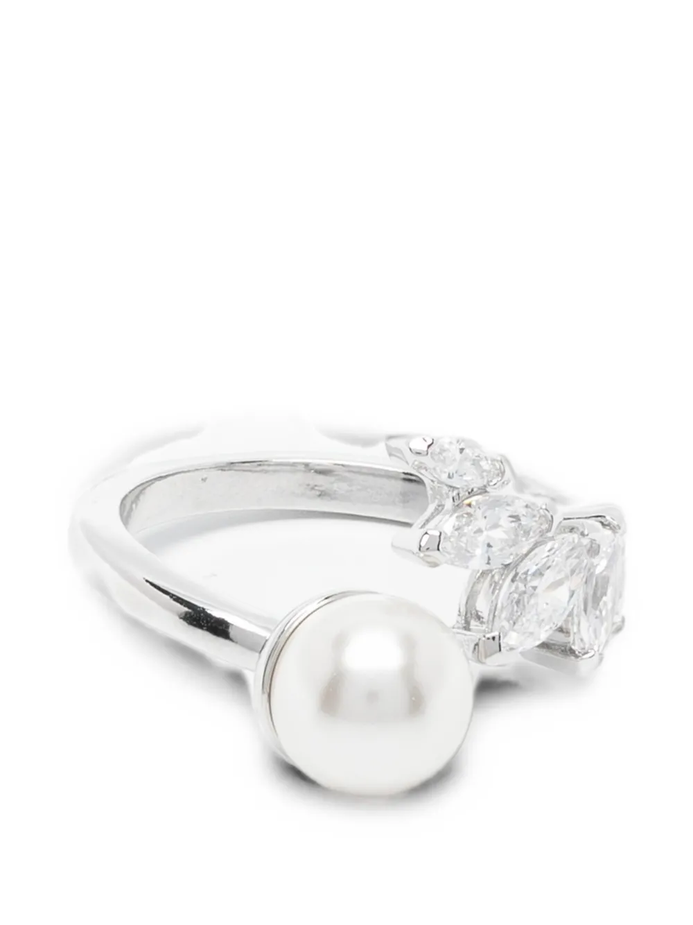 Swarovski Mesmera crystal pearl ring - Argento