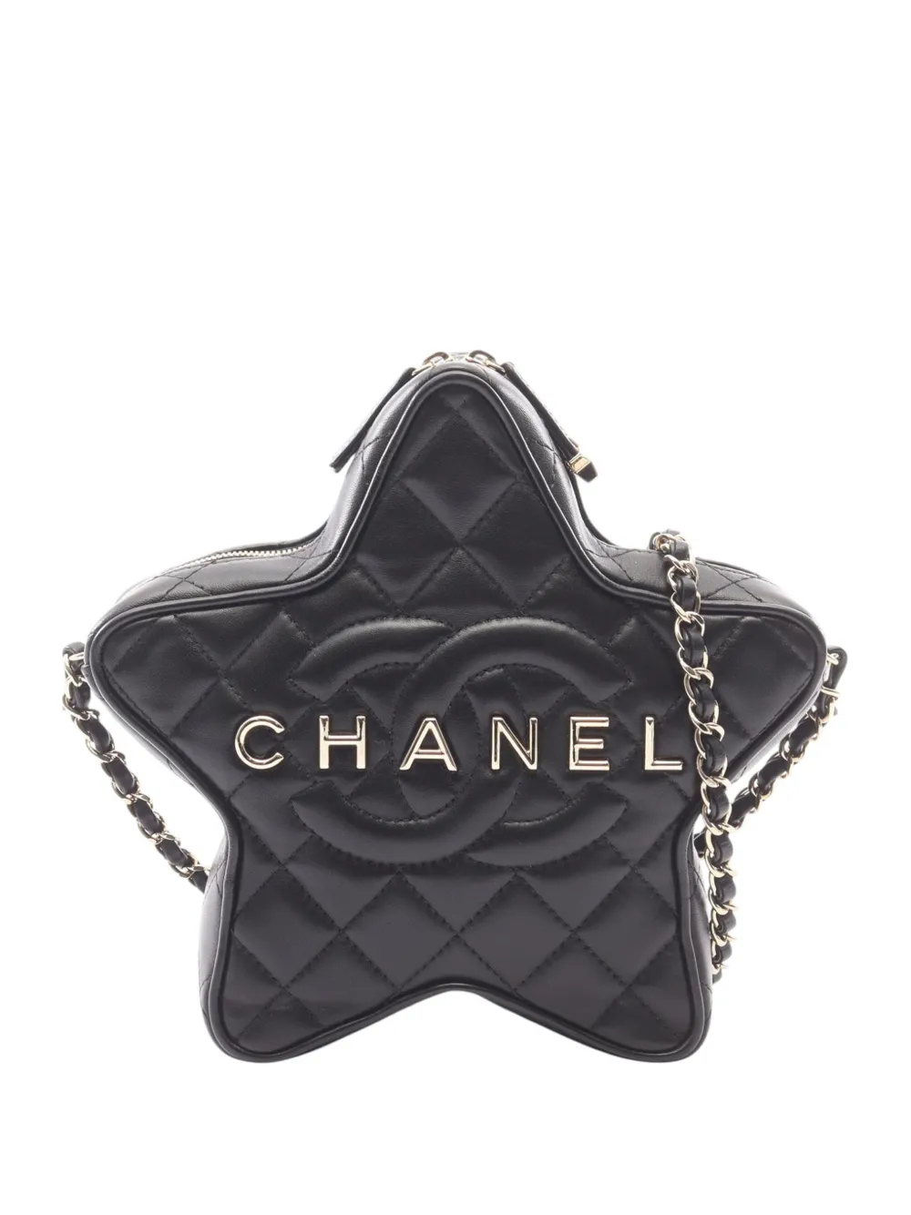 CHANEL Pre-Owned 2021-2026 Quilted Lambskin Walk Of Fame Star crossbody bag - Black