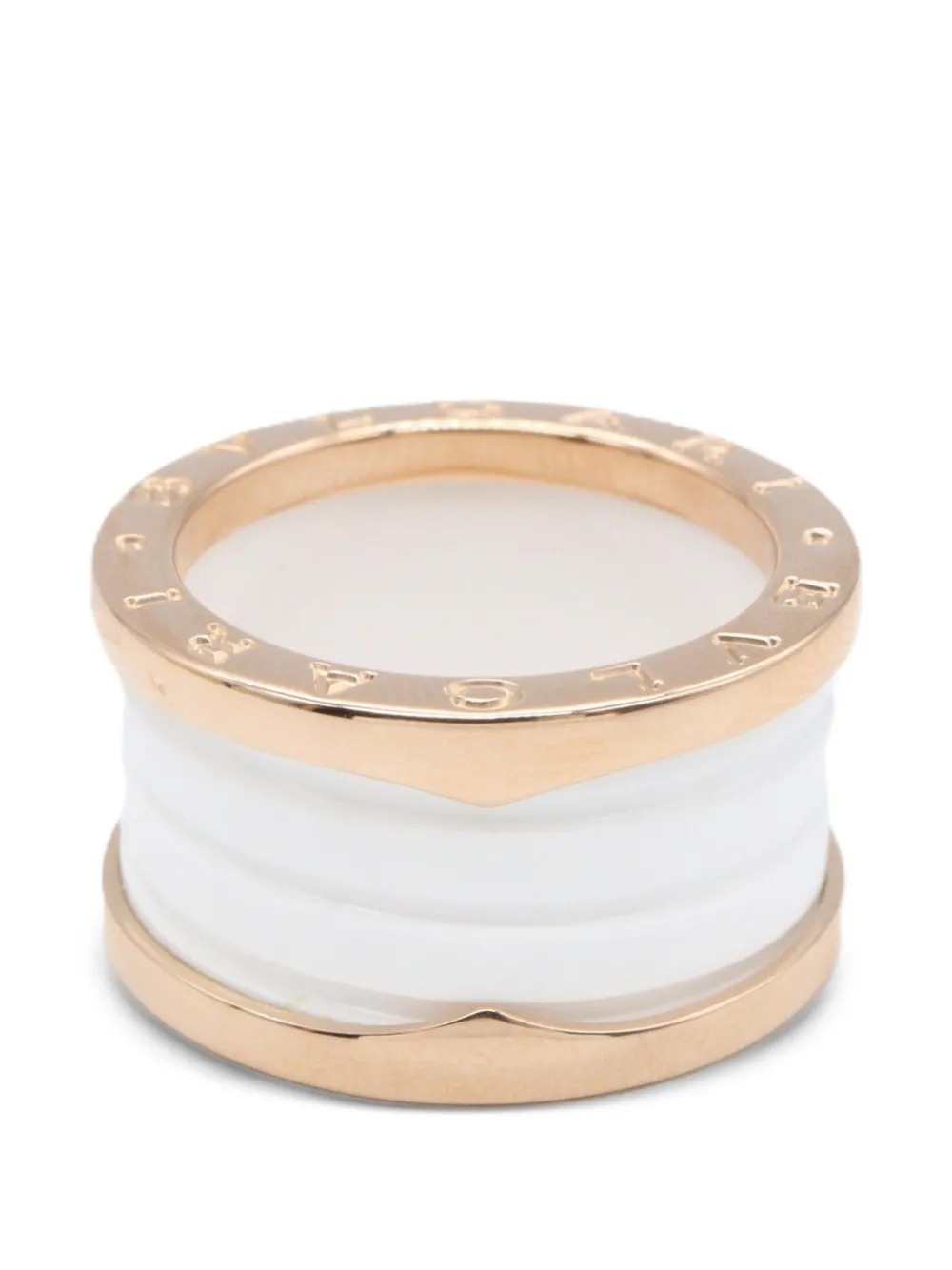 Bvlgari Pre-Owned 2010s B-zero1 engraved-logo ring - Rosa