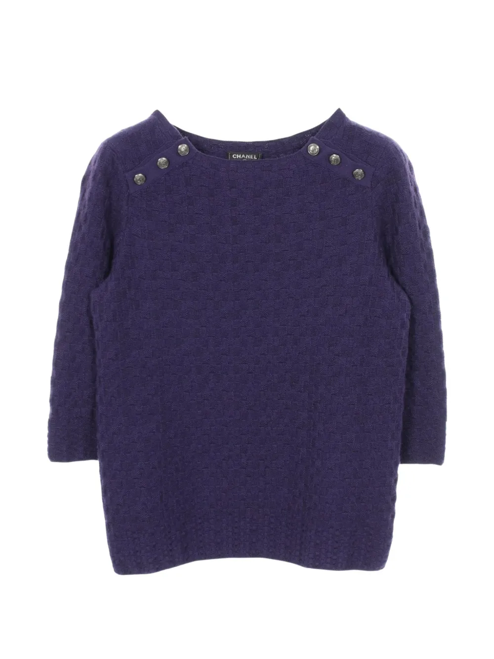 CHANEL Pre-Owned 1986-1988 Anchor button sweater - Purple