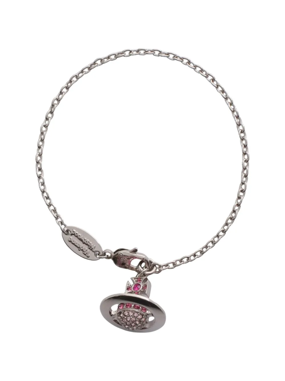 Vivienne Westwood Pre-Owned 2020s Kika Orb rhinestone bracelet - Argento