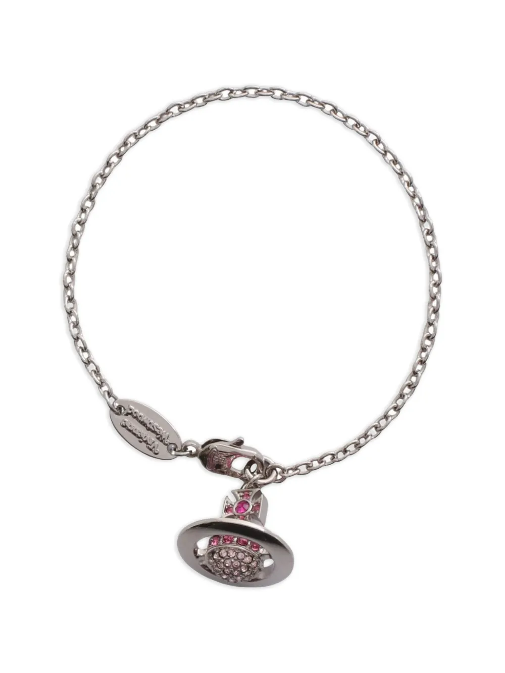 Vivienne Westwood Pre-Owned 2020s Kika Orb rhinestone bracelet - Argento