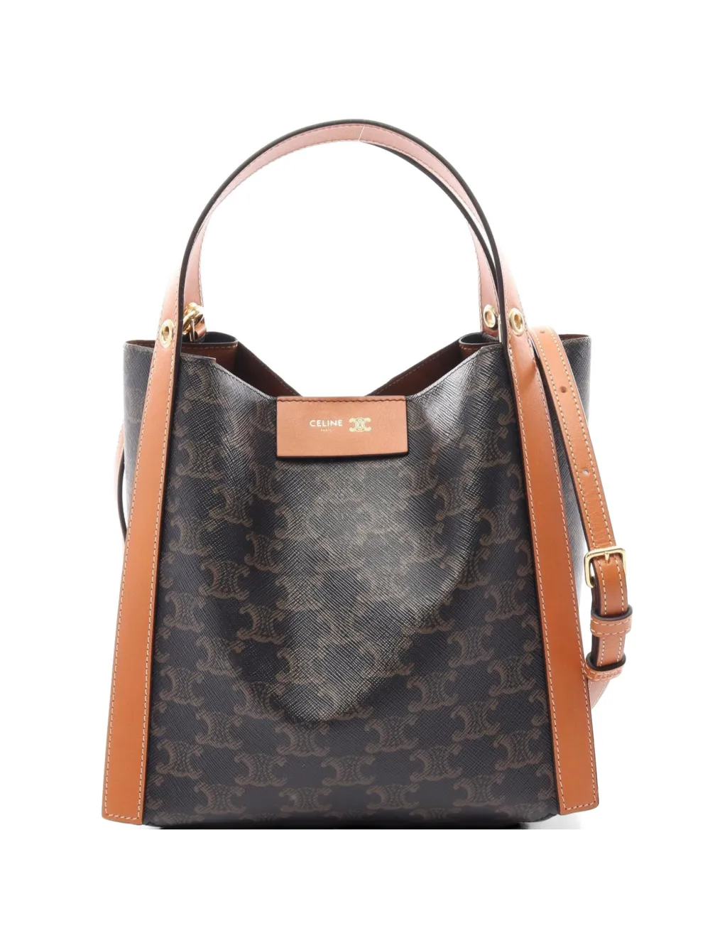 Celine Pre-Owned 2020s Triomphe Cubo two-way handbag - Nero