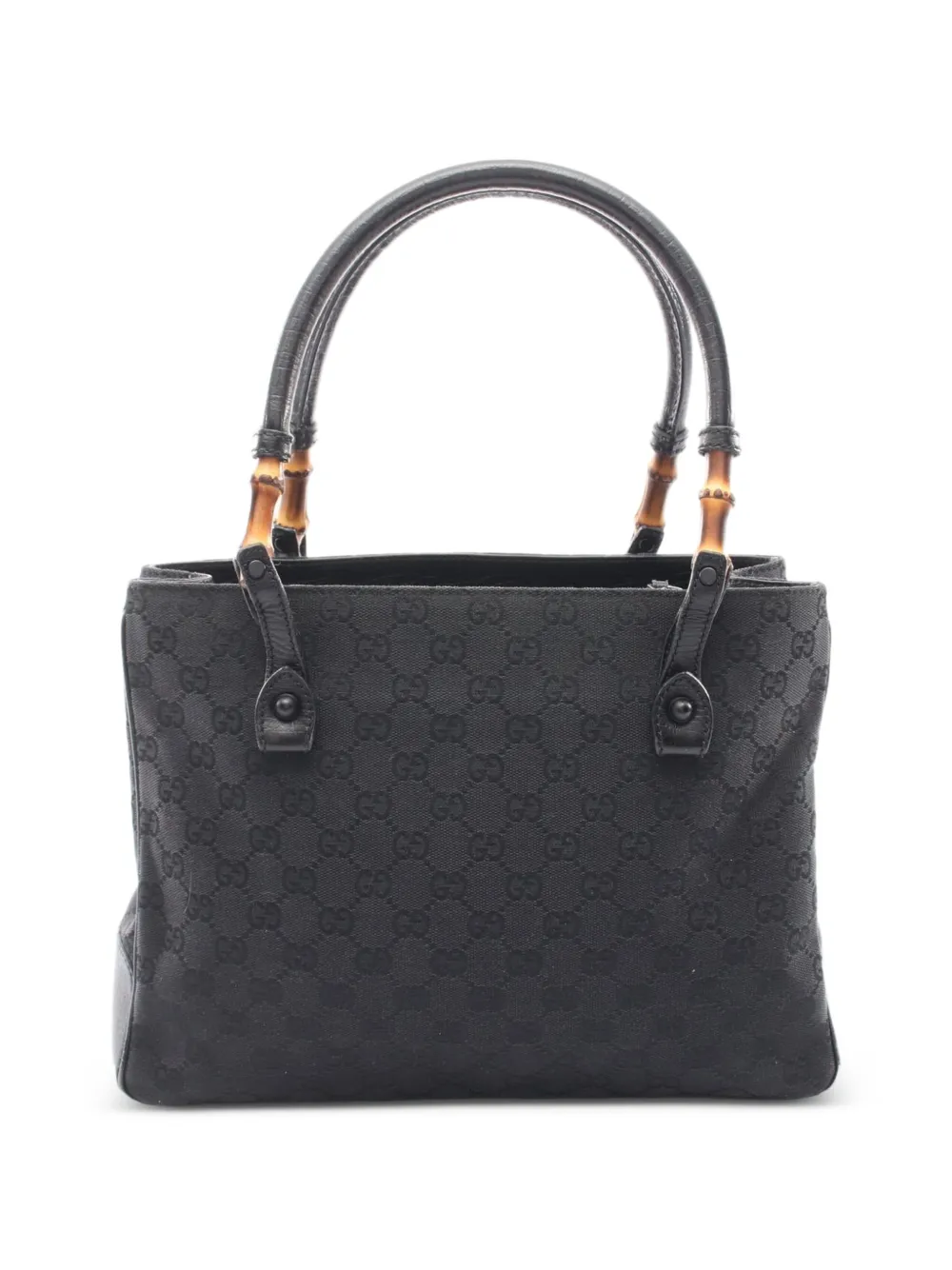 Gucci Pre-Owned 2000s Bamboo GG canvas tote bag - Black