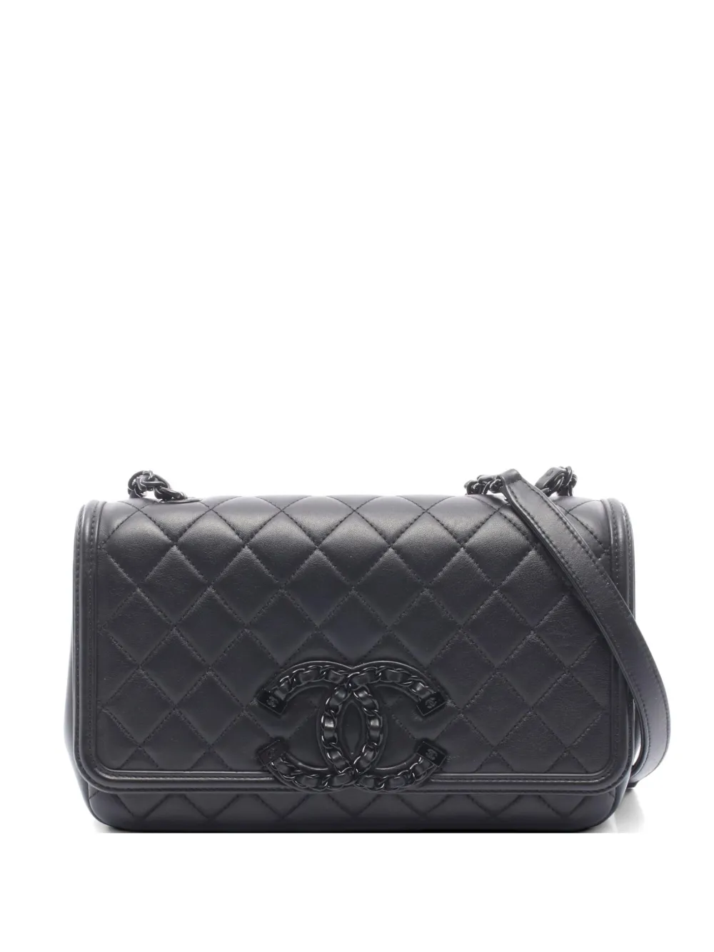 CHANEL Pre-Owned 2020-2021 Matelassé chain shoulder bag - Nero
