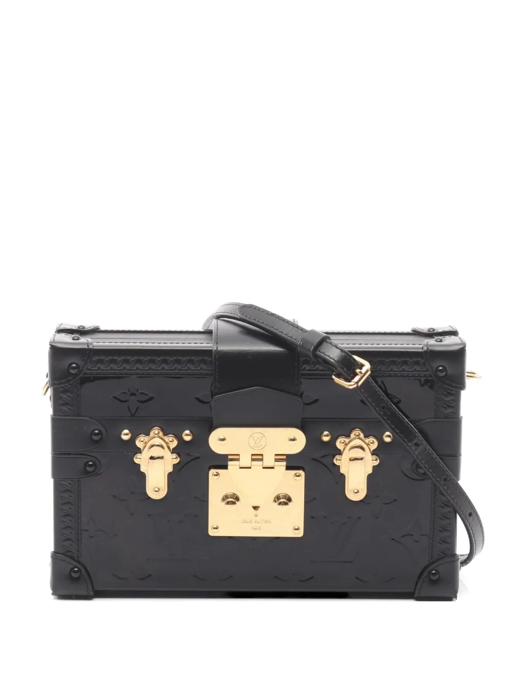 Louis Vuitton Pre-Owned 2019 Petite Malle Monogram Vernis shoulder bag - Black