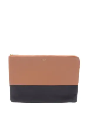 Celine Pre-Owned 2015 バイカラーラムスキン ソロ クラッチバッグ