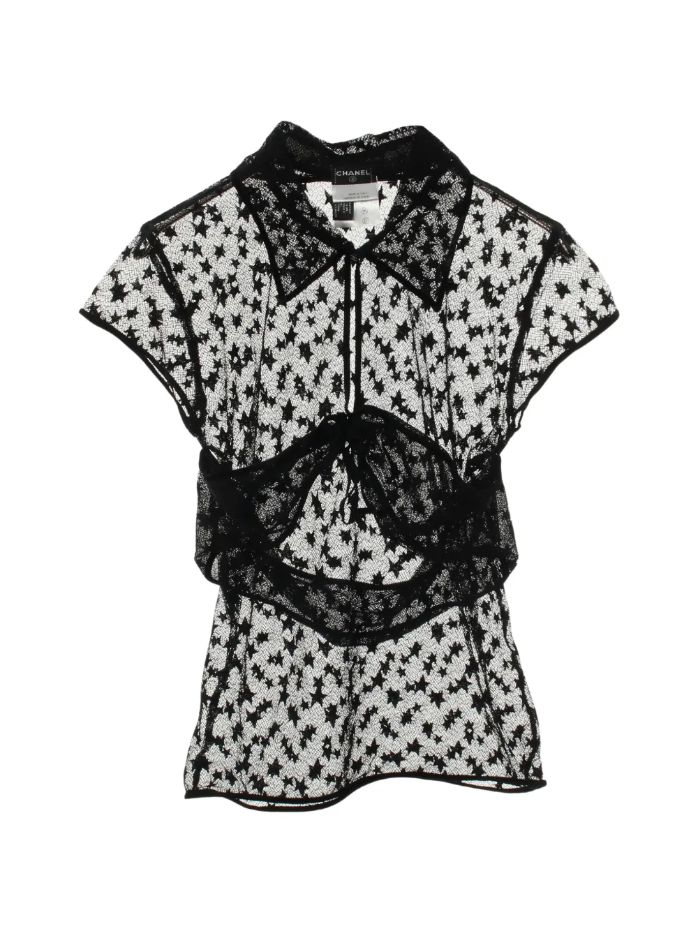 CHANEL Pre-Owned 1986-1988 kurzärmelige Bluse - Schwarz