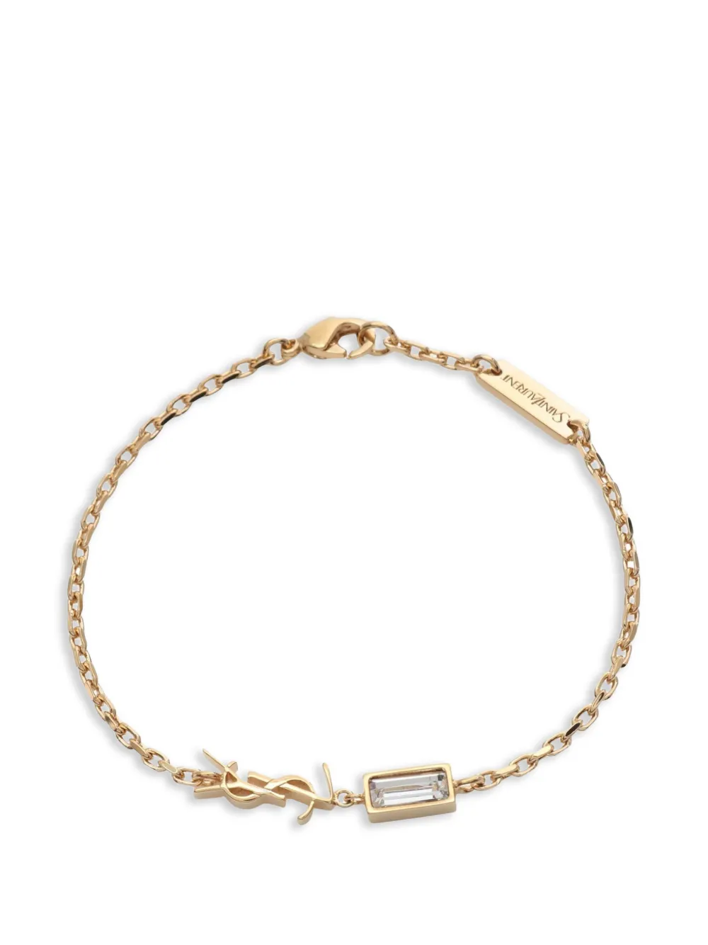 Saint Laurent Pre-Owned Cassandra rhinestone bracelet - Oro