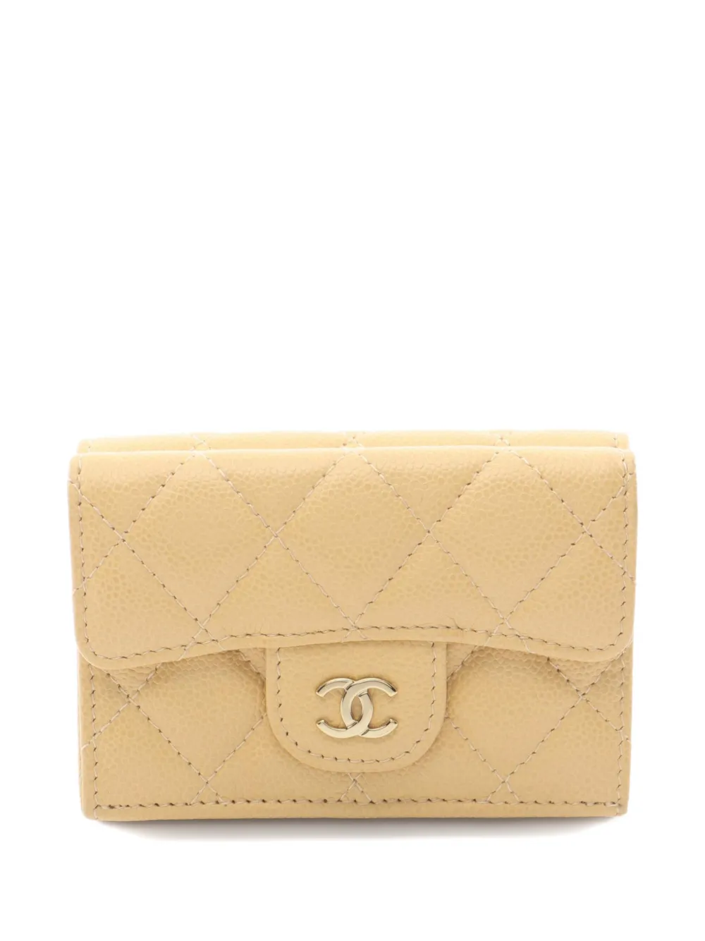 CHANEL Pre-Owned 2021 Classic Small Flap caviar-leather trifold wallet - Toni neutri