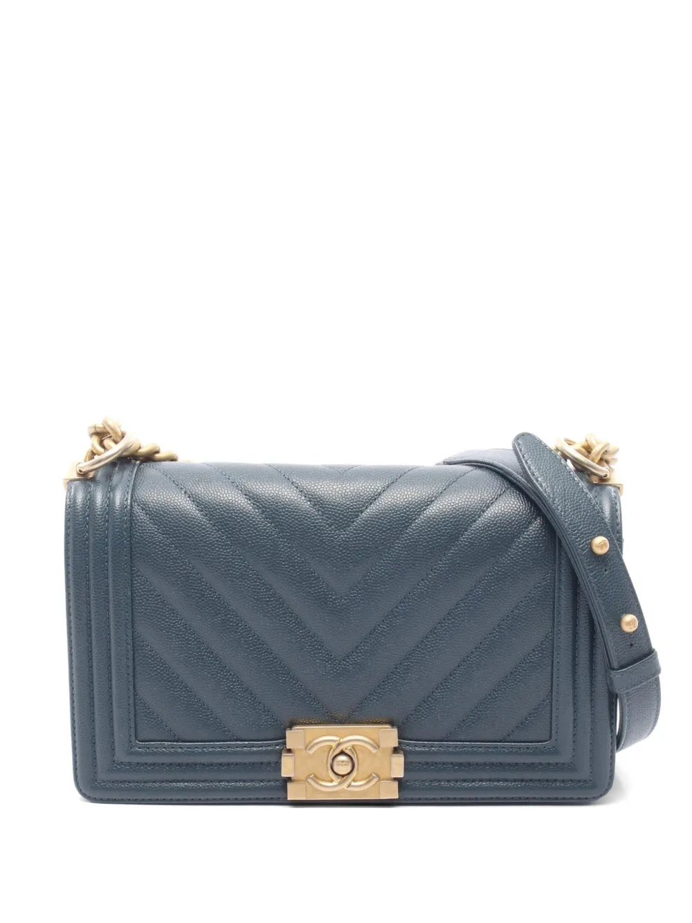 CHANEL Pre-Owned 2018 Boy Chanel chain shoulder bag - Blu