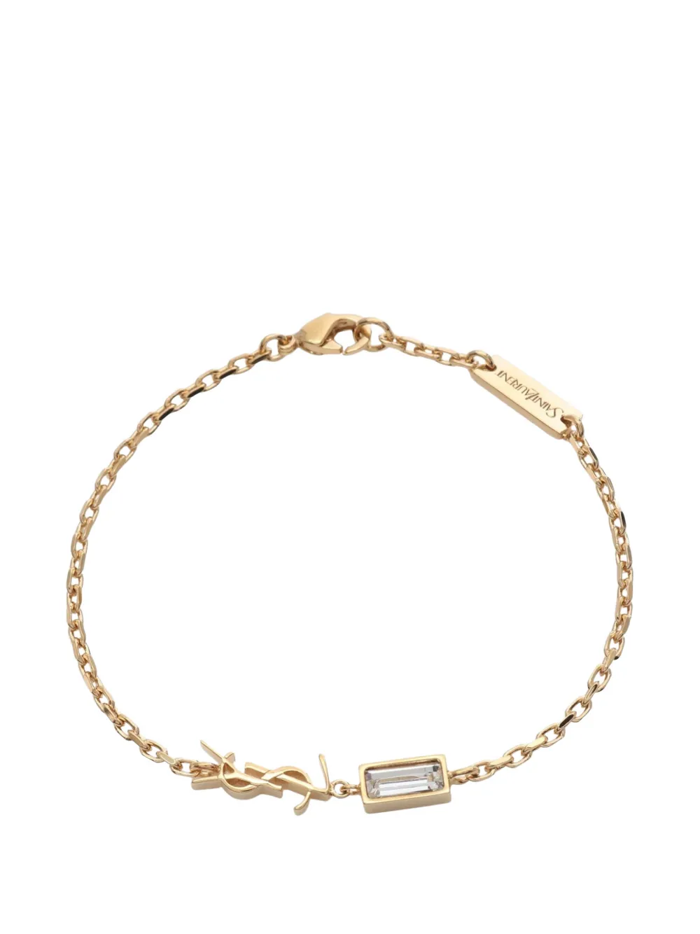Saint Laurent Pre-Owned 2020s Cassandra logo-plaque bracelet - Oro