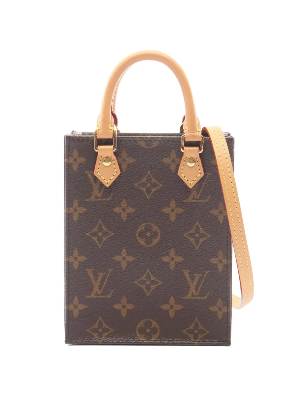 Louis Vuitton Pre-Owned 2021 Petite Sac Plat Monogram leather tote bag - Marrone