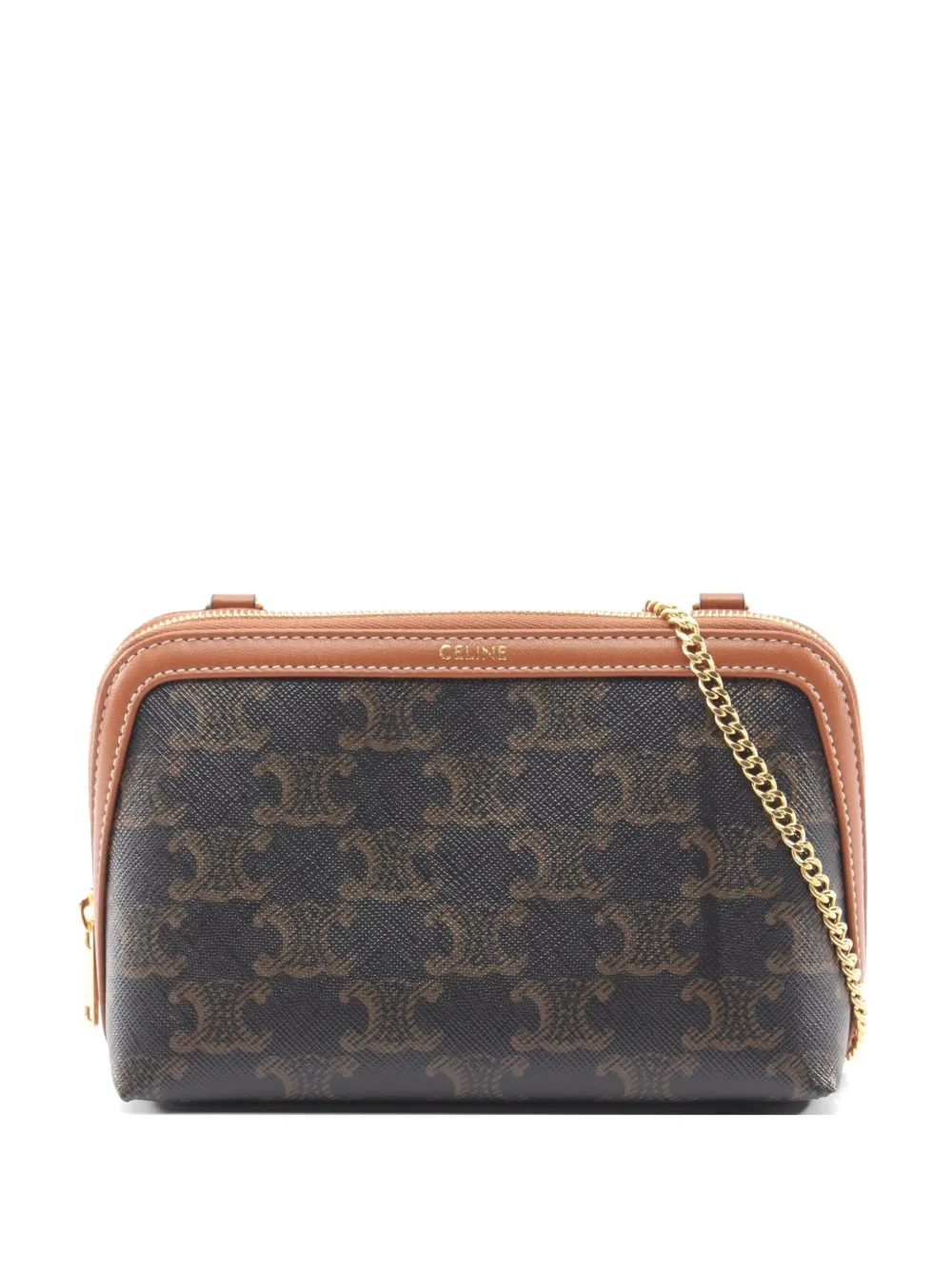 Celine Pre-Owned 20s Triomphe chain clutch bag - Nero