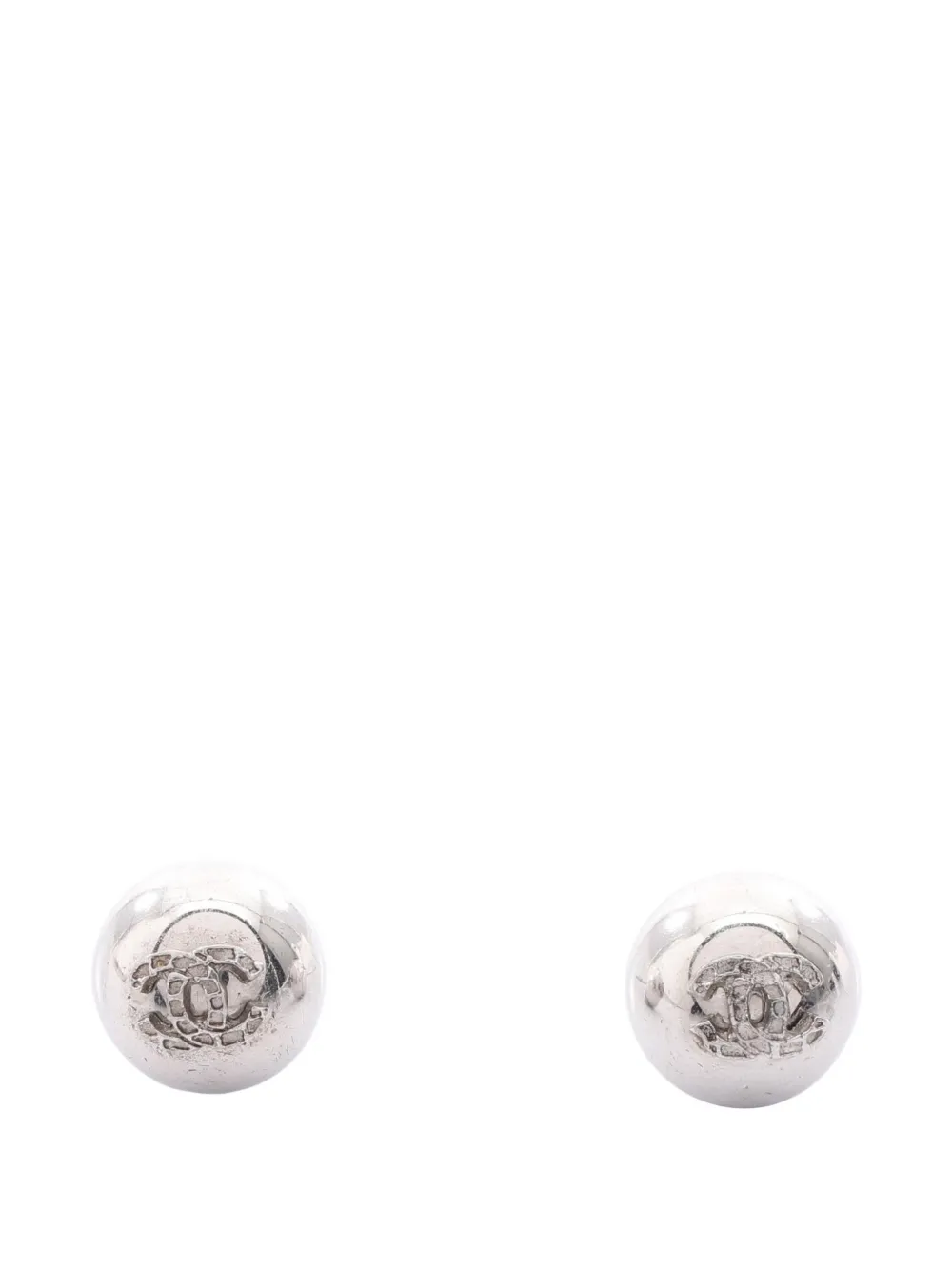 CHANEL Pre-Owned 1986-1988 CC-logo earrings - Argento