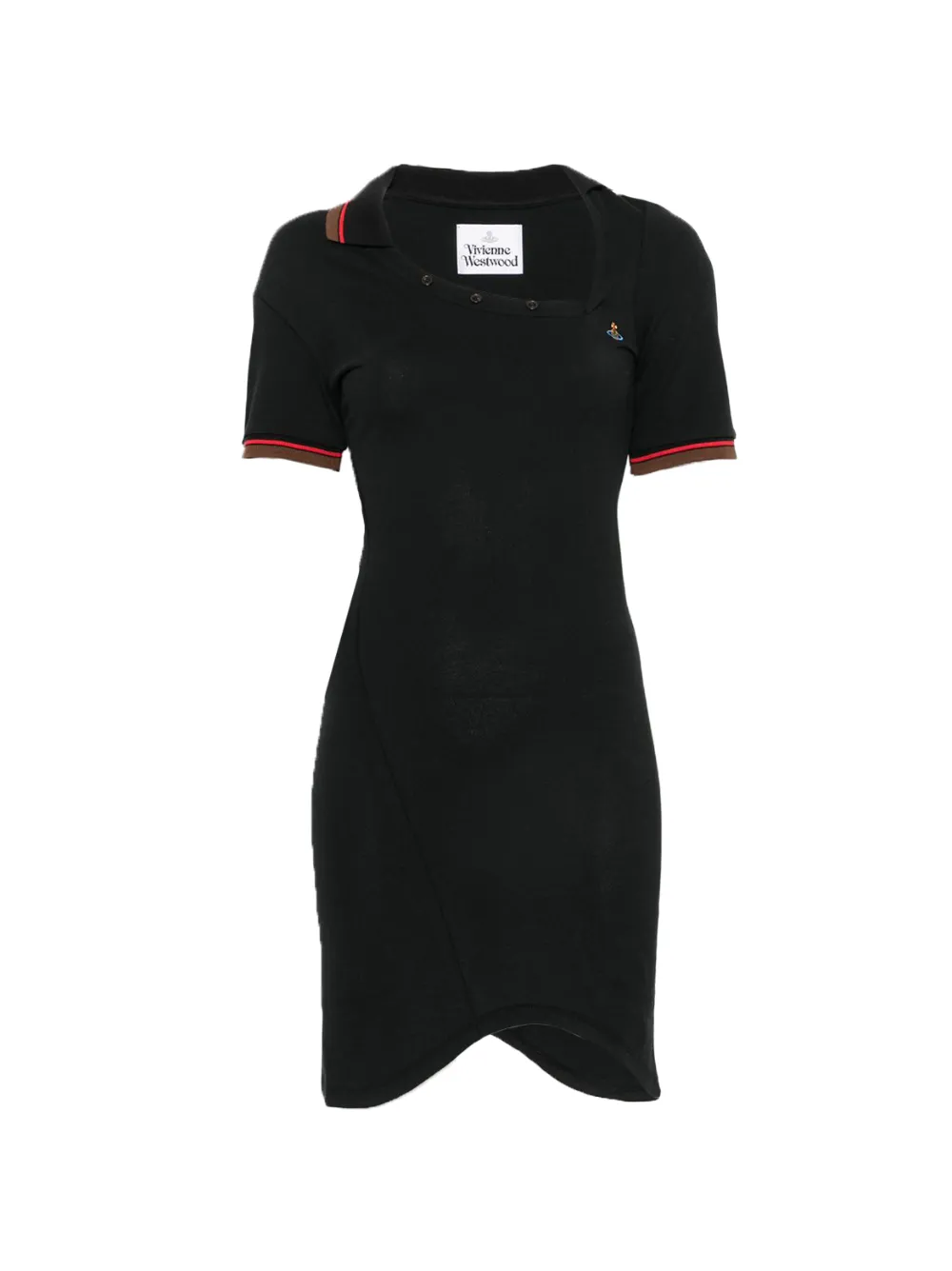 Vivienne Westwood Glory asymmetric polo mini dress - Nero