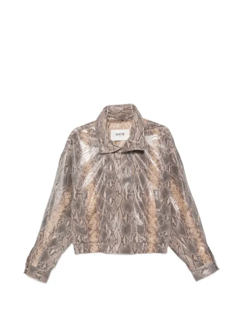 ducie Jasmine python-print leather jacket