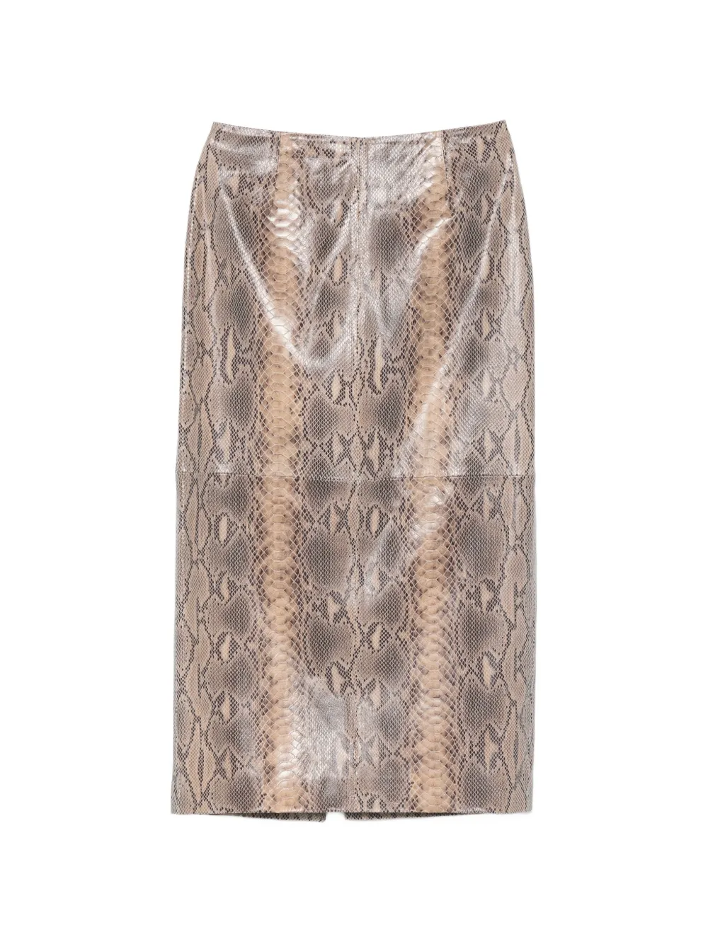 ducie Chloe python-print midi skirt - Marrone