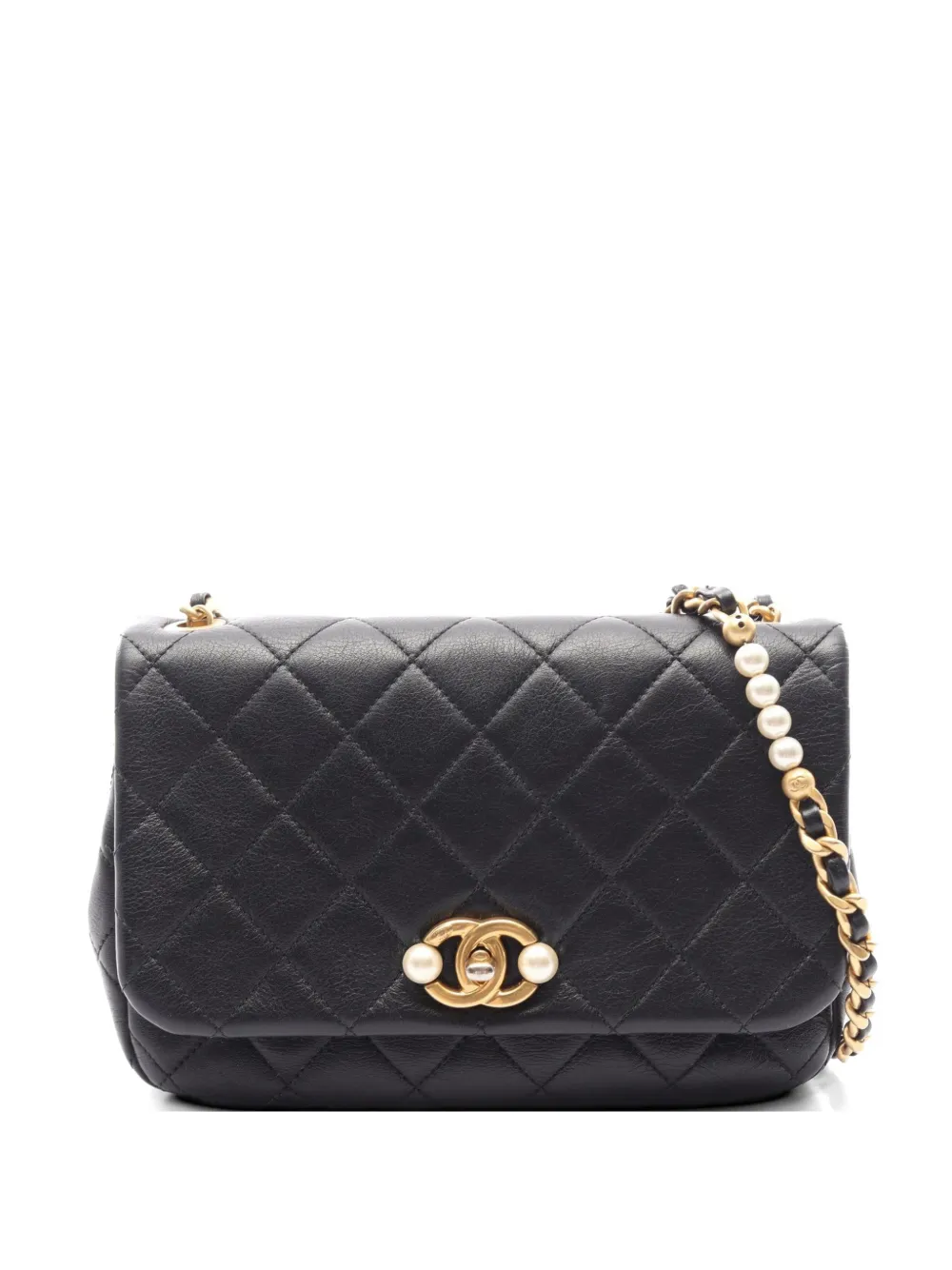 CHANEL Pre-Owned 2021 diamond-quilting chain crossbody bag - Nero