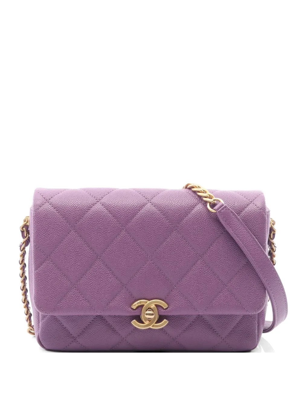 CHANEL Pre-Owned 2021s Matelasse flap shoulder bag - Viola