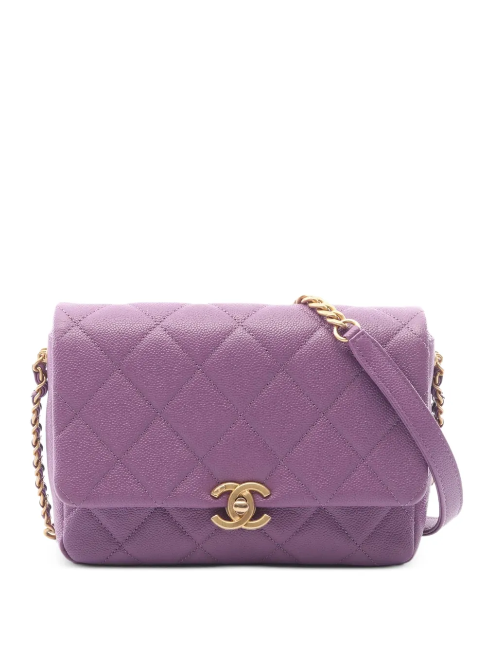CHANEL Pre-Owned 2021s Matelasse flap shoulder bag - Viola