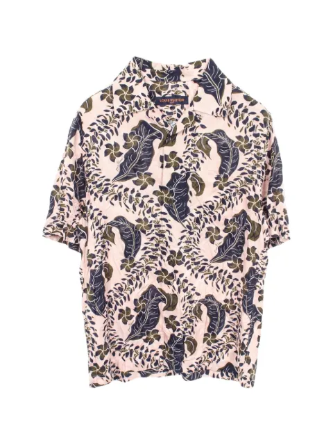 Louis Vuitton Pre-Owned camisa con motivo de hojas 2010