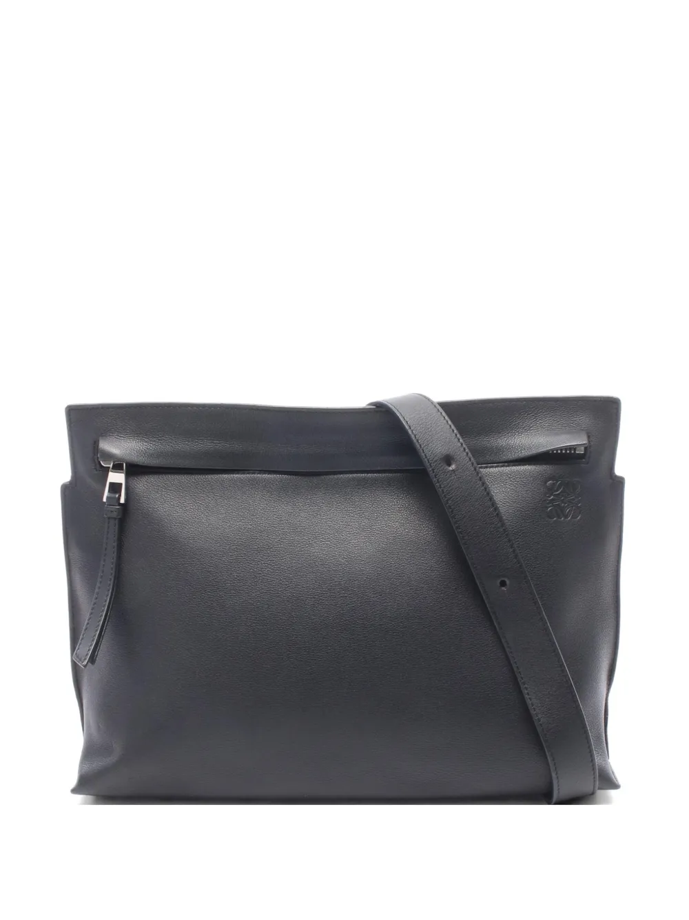 Loewe Pre-Owned 2000s T Messenger leather shoulder bag - Nero